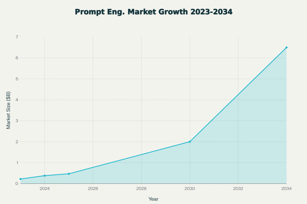 Prompt Engineering Market Growth: From $0.22B (2023) to $6.5B (2034) at 33% CAGR